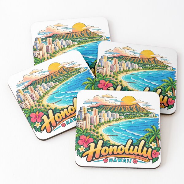 Item preview, Hand Drawn Honolulu Hawaii Travel Souvenir Landmark Gift designed and sold by MichaeIRellov.