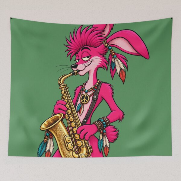 Item preview, Hippie Rabbit Saxophone Groove designed and sold by JanRizz.
