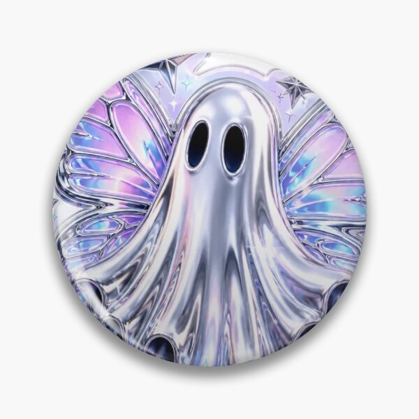 Item preview, Y2K Ghost Butterfly Chrome | Retro Halloween Early 2000s Aesthetic designed and sold by StickyGuys.