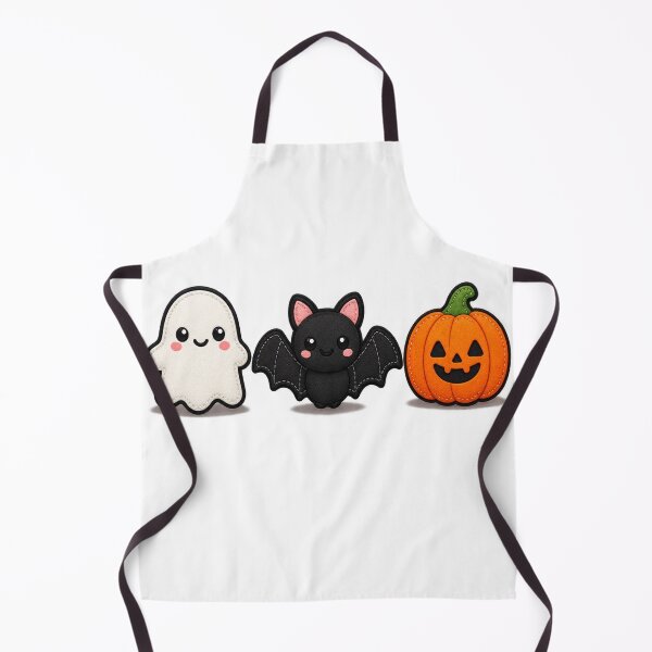 Item preview, Kawaii Halloween Ghost Bat Pumpkin Trio Illustration designed and sold by DjFreeq.