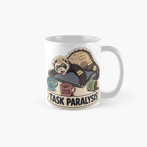 Item preview, Task Paralysis Ferret | Funny ADHD Neurodivergent Humor Doodle designed and sold by StickyGuys.