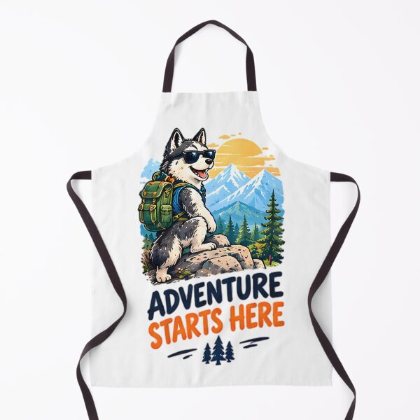 Item preview, Adventure Starts Here Hiking Husky Dog Mountain designed and sold by Pyt27.