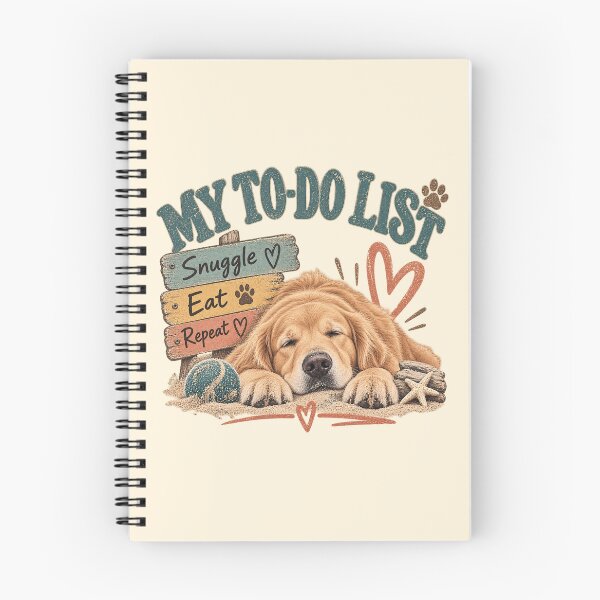 Item preview, Golden Retriever To-Do List - Snuggle Eat Repeat designed and sold by GrannyKaz1234.