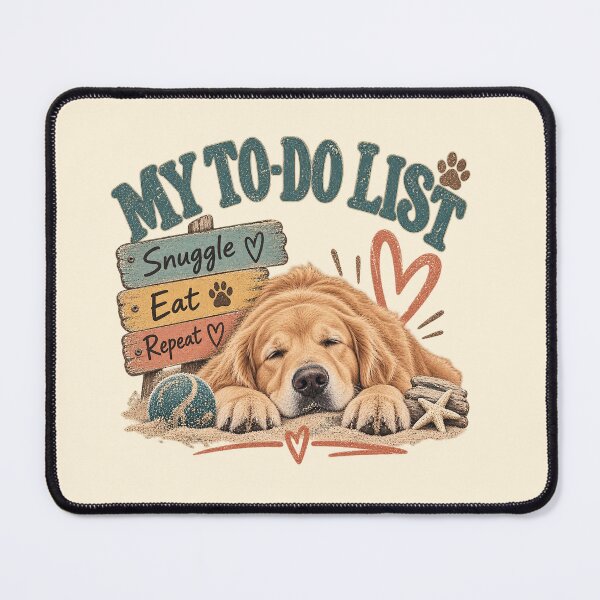 Item preview, Golden Retriever To-Do List - Snuggle Eat Repeat designed and sold by GrannyKaz1234.