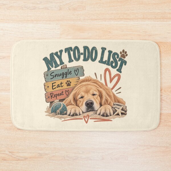 Item preview, Golden Retriever To-Do List - Snuggle Eat Repeat designed and sold by GrannyKaz1234.