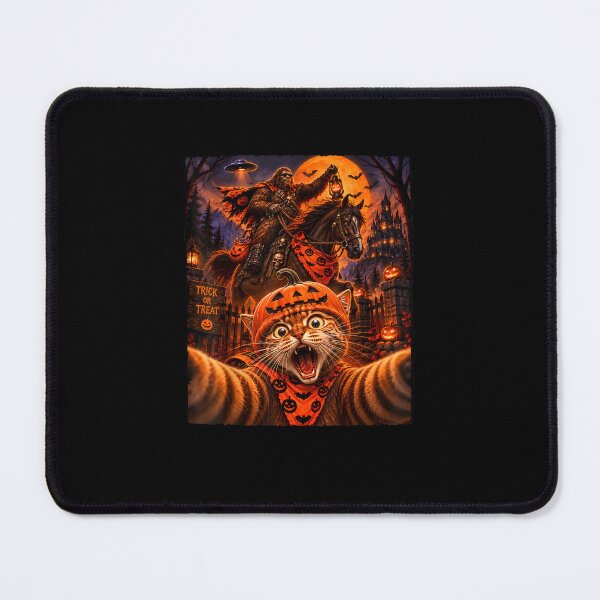 Item preview, Funny Mens Halloween Sasquatch Cat Selfie Graphic Spooky designed and sold by MatherFisher.