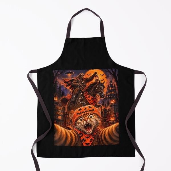 Item preview, Funny Mens Halloween Sasquatch Cat Selfie Graphic Spooky designed and sold by MatherFisher.