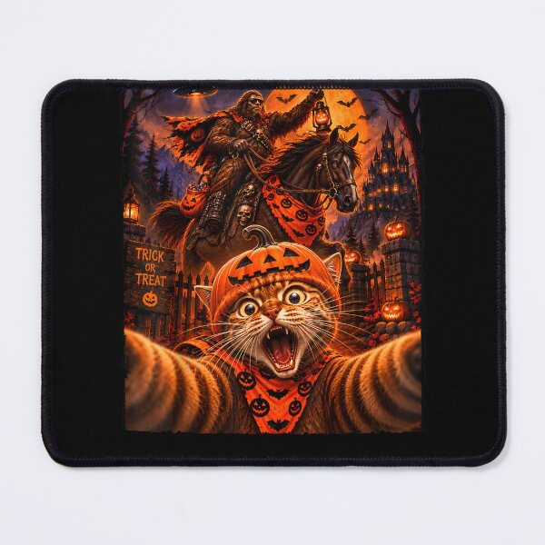 Item preview, Funny Mens Halloween Sasquatch Cat Selfie Graphic Spooky designed and sold by leevekaArt.