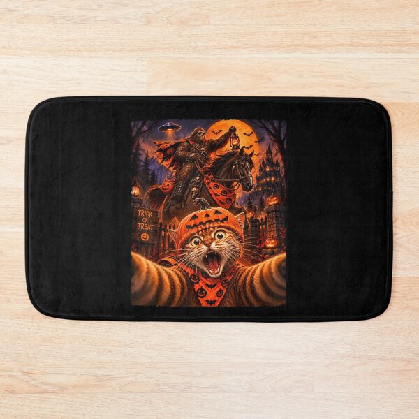 Item preview, Funny Mens Halloween Sasquatch Cat Selfie Graphic Spooky designed and sold by leevekaArt.