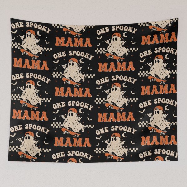 Item preview, One Spooky Mama Ghost Skateboarding Halloween designed and sold by thefirstbroo.