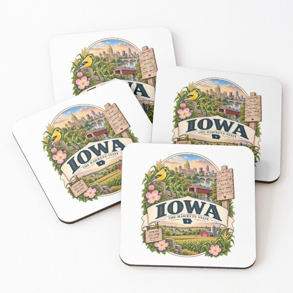 Item preview, Iowa Vintage Travel Badge – The Hawkeye State designed and sold by BLUEFOX05.