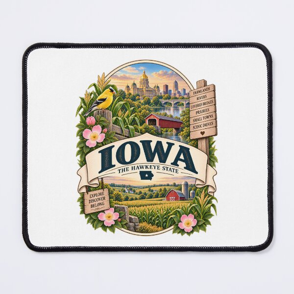 Item preview, Iowa Vintage Travel Badge – The Hawkeye State designed and sold by BLUEFOX05.