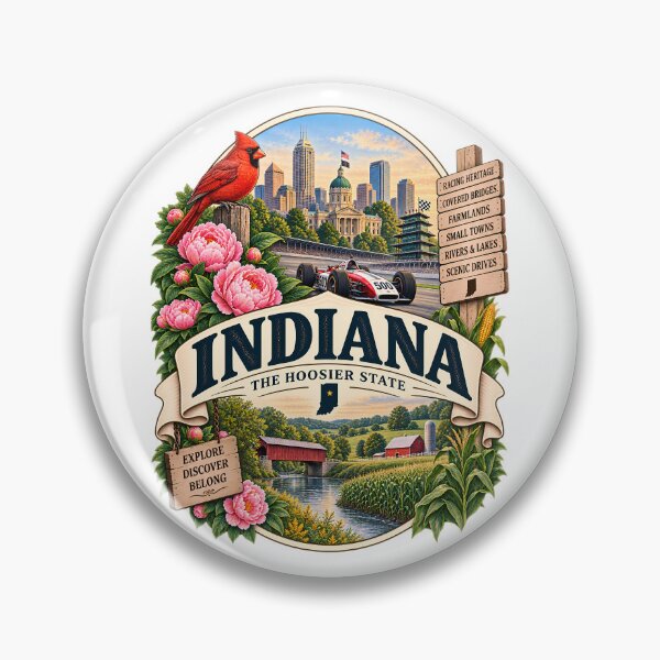 Item preview, Indiana Vintage Travel Badge – The Hoosier State designed and sold by BLUEFOX05.