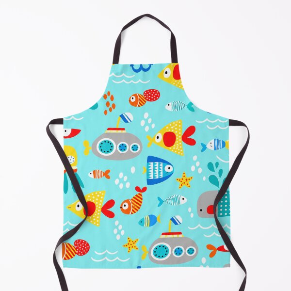 Item preview, Cute Underwater Ocean Seamless Pattern | Kids Fish Submarine Sea Animals Bedding designed and sold by Atum&Art.
