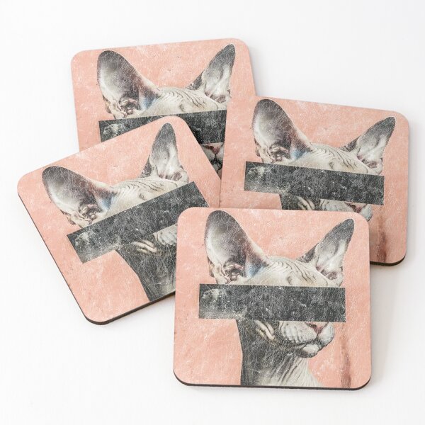 Item preview, Pink Sphynx Cat Abstract Collage Portrait designed and sold by Angry Swan Designs.