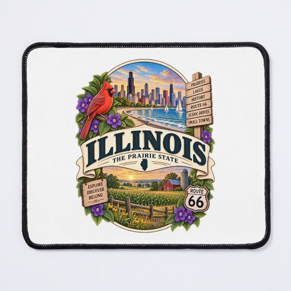 Item preview, Illinois Vintage Travel Badge – The Prairie State designed and sold by BLUEFOX05.