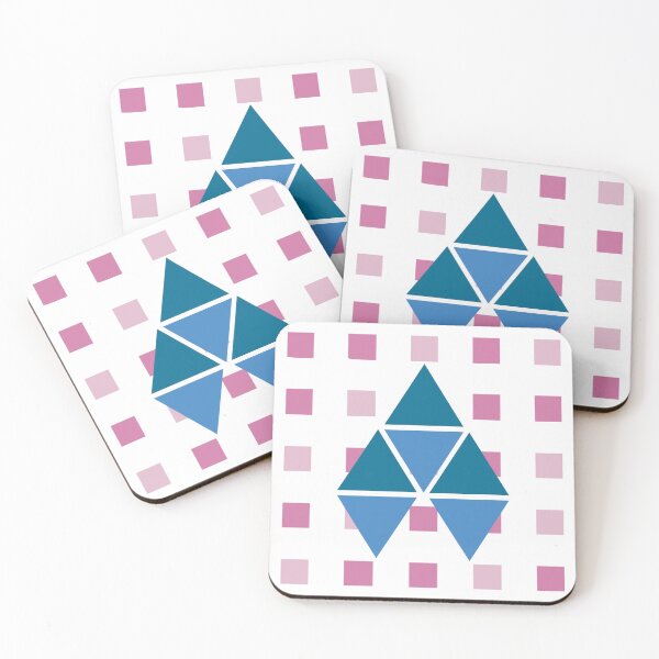 Item preview, Pink Grid with Blue Triangles  designed and sold by katherine montalto.