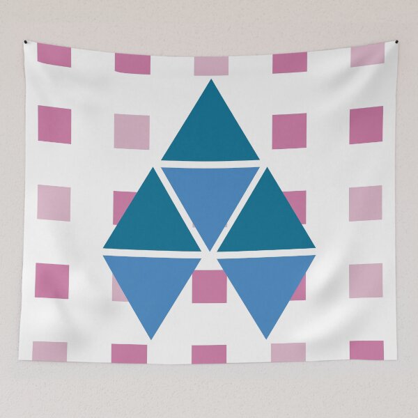 Item preview, Pink Grid with Blue Triangles  designed and sold by katherine montalto.
