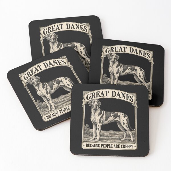 Item preview, Great Danes Because People Are Creepy Antique Dog Engraving designed and sold by AmiGraph.