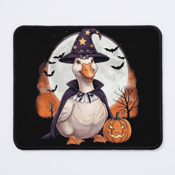 Item preview, Cute Halloween Goose Duck Witch – Spooky Pumpkin Moon designed and sold by Anime ⭐⭐⭐⭐⭐.