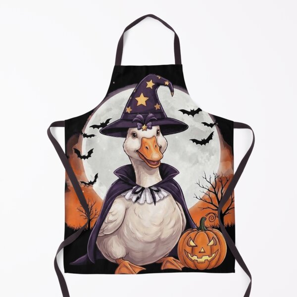 Item preview, Cute Halloween Goose Duck Witch – Spooky Pumpkin Moon designed and sold by Anime  ⭐⭐⭐⭐⭐.