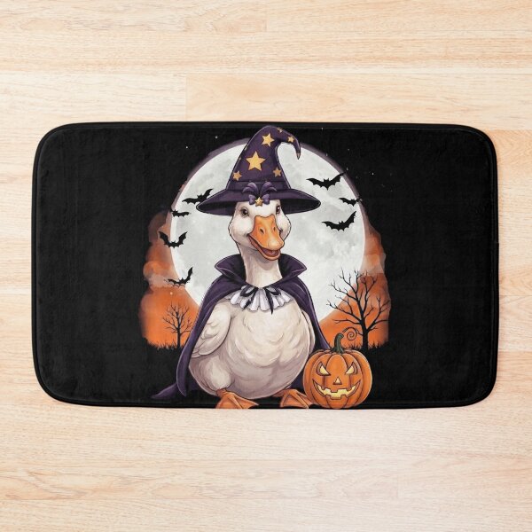 Item preview, Cute Halloween Goose Duck Witch – Spooky Pumpkin Moon designed and sold by Anime  ⭐⭐⭐⭐⭐.