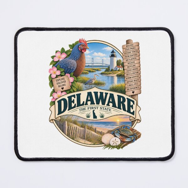 Item preview, Delaware Vintage Travel Badge – The First State designed and sold by BLUEFOX05.