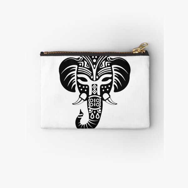 Item preview, Symmetrical black and white tribal ornamental elephant designed and sold by Keltoi-art.