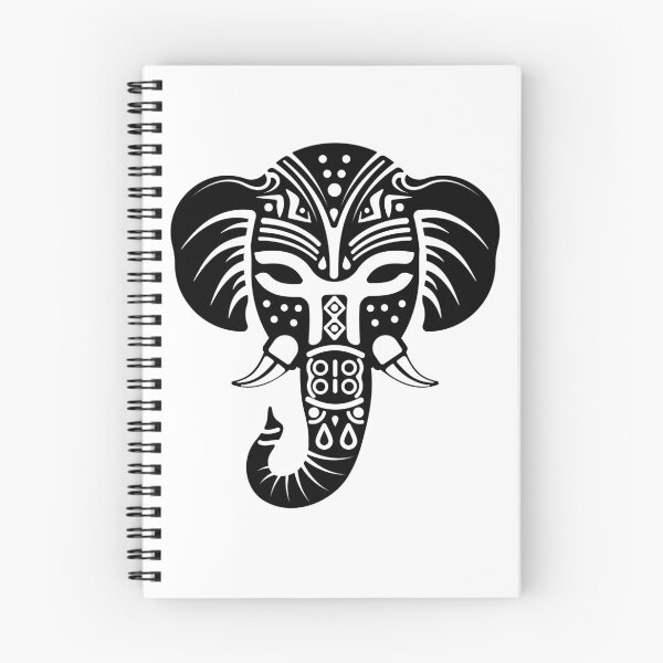 Item preview, Symmetrical black and white tribal ornamental elephant designed and sold by Keltoi-art.