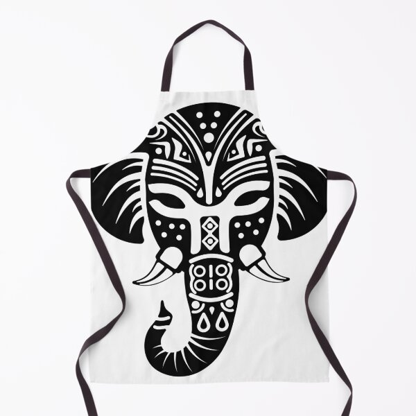 Item preview, Symmetrical black and white tribal ornamental elephant designed and sold by Keltoi-art.