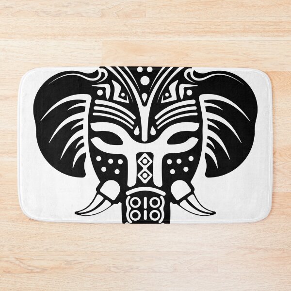 Item preview, Symmetrical black and white tribal ornamental elephant designed and sold by Keltoi-art.