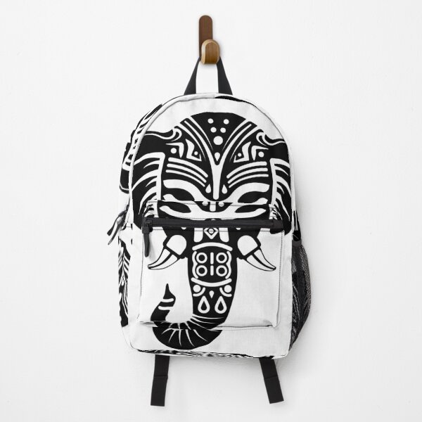 Item preview, Symmetrical black and white tribal ornamental elephant designed and sold by Keltoi-art.
