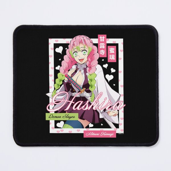 Item preview, Mitsuri Kanroji Hashira Pink Heart Anime Portrait designed and sold by Glow-Paw-Studio.