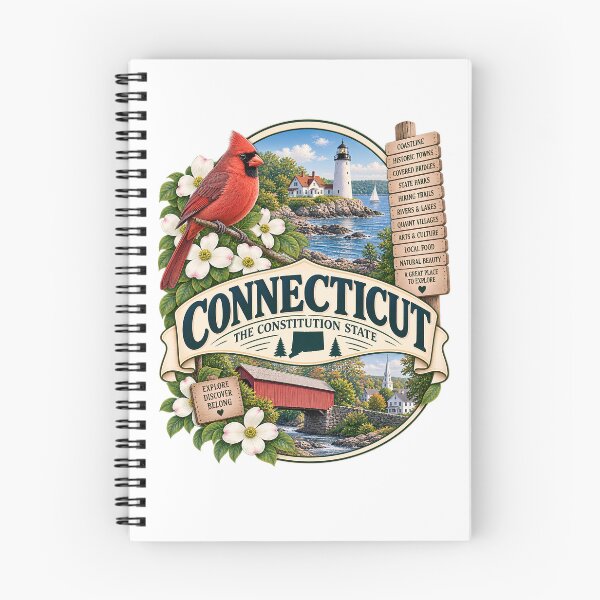 Item preview, Connecticut Vintage Travel Badge – The Constitution State designed and sold by BLUEFOX05.
