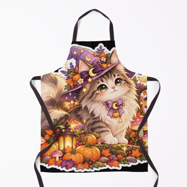 Item preview, Kawaii Norwegian Forest Witch Cat designed and sold by Christiana-Art.
