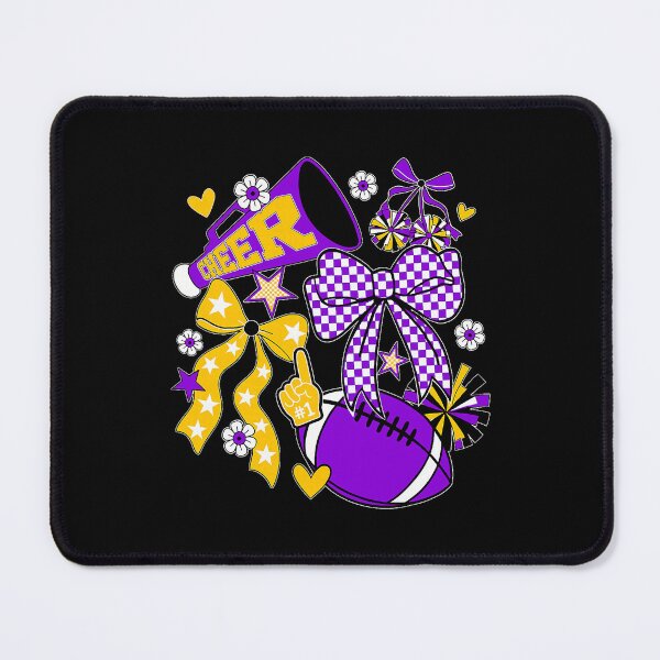 Item preview, Purple Gold Cheerleader Game Day Football Bow designed and sold by thefirstbroo.
