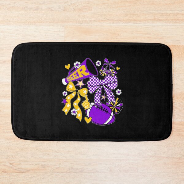 Item preview, Purple Gold Cheerleader Game Day Football Bow designed and sold by thefirstbroo.