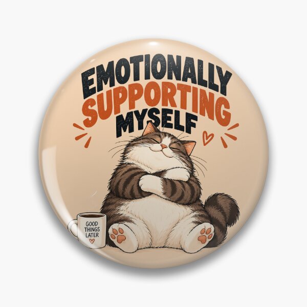 Item preview, Emotionally Supporting Myself – Funny Self-Hugging Cat designed and sold by Furflix.