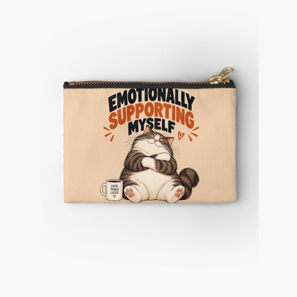 Item preview, Emotionally Supporting Myself – Funny Self-Hugging Cat designed and sold by Furflix.