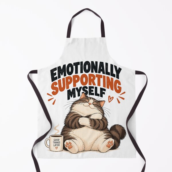 Item preview, Emotionally Supporting Myself – Funny Self-Hugging Cat designed and sold by Furflix.