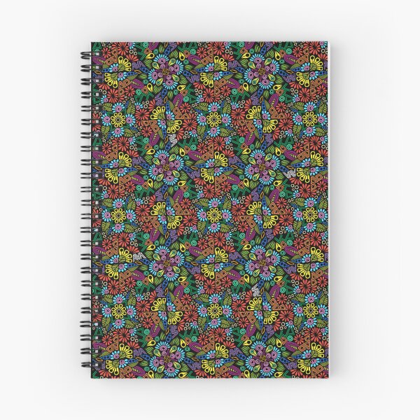 Item preview, 90s Neon Doodle Floral Psychedelic Pattern designed and sold by FioreDiCiliegio.