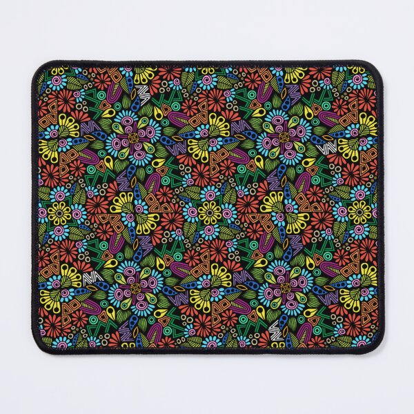 Item preview, 90s Neon Doodle Floral Psychedelic Pattern designed and sold by FioreDiCiliegio.