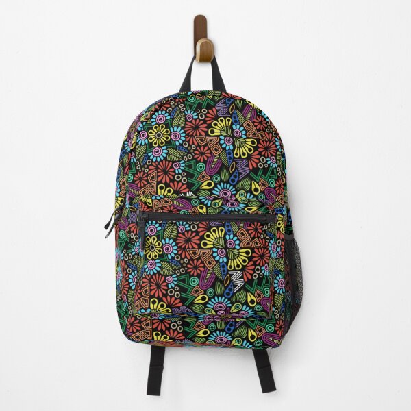 Item preview, 90s Neon Doodle Floral Psychedelic Pattern designed and sold by FioreDiCiliegio.