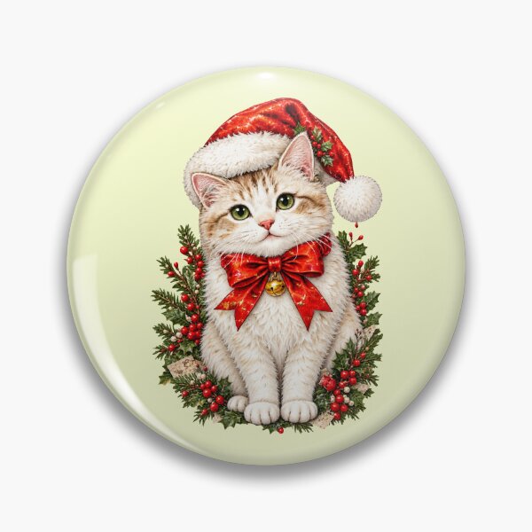 Item preview, Christmas kitten wears red hat designed and sold by Honu2025.