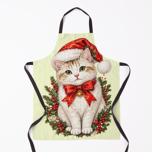 Item preview, Christmas kitten wears red hat designed and sold by Honu2025.