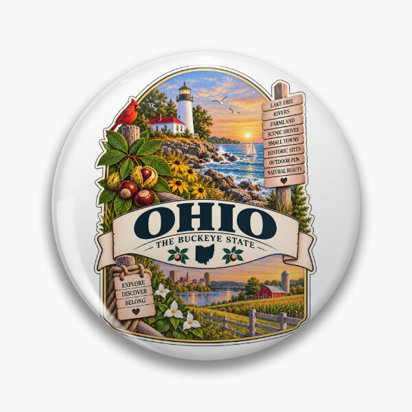 Item preview, Ohio Vintage Travel Badge – The Buckeye State designed and sold by BLUEFOX05.
