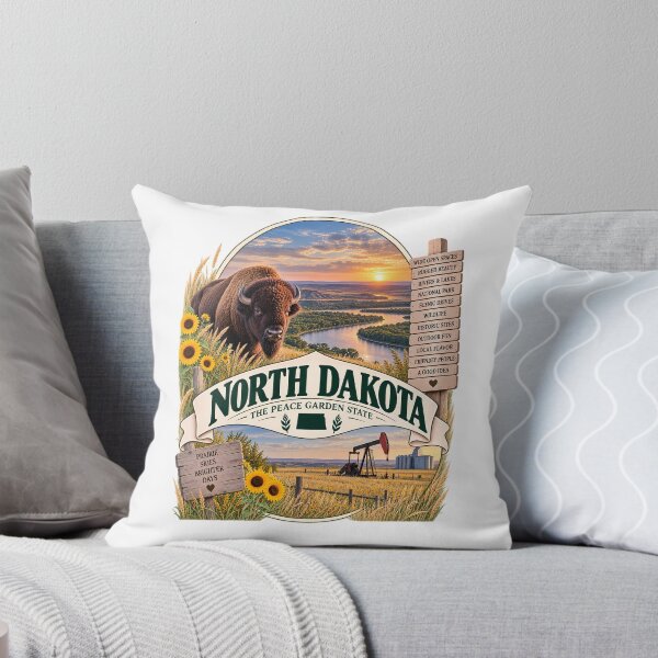 Item preview,  North Dakota Vintage Travel Badge – The Peace Garden State designed and sold by BLUEFOX05.