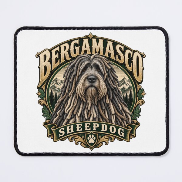 Item preview, Bergamasco Sheepdog Vintage Dog Badge T-Shirt | Premium Herding Dog Breed Graphic designed and sold by UrbanStatic.