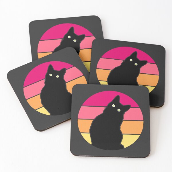 Item preview, Black Cat Retro Sunset 70s Aesthetic designed and sold by MavtM.