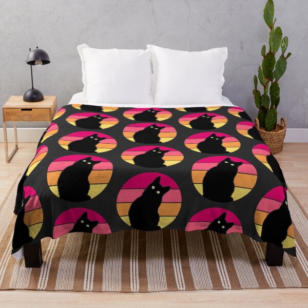 Item preview, Black Cat Retro Sunset 70s Aesthetic designed and sold by MavtM.